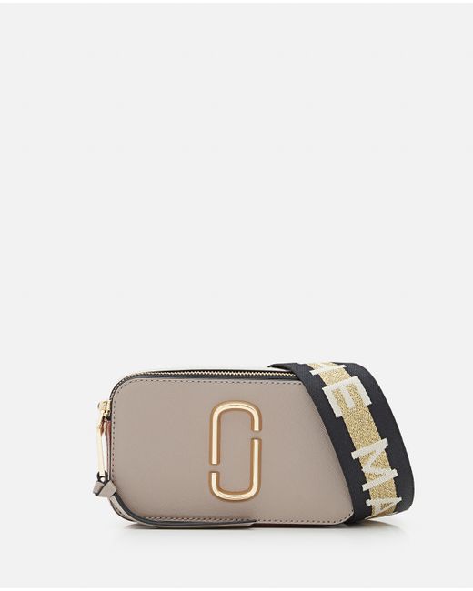 Marc Jacobs The Snapshot Leather Crossbody Bag in Gray | Lyst