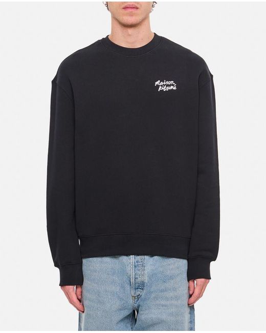 Felpa Girocollo di Maison Kitsuné in Black da Uomo