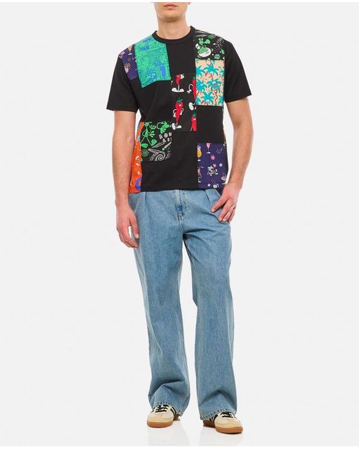 T-shirt Manica Corta Con Patch di Junya Watanabe in Multicolor da Uomo