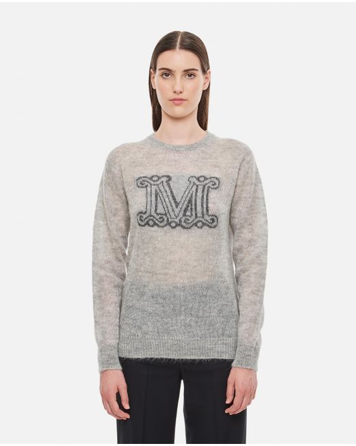 Max Mara Sweater In Mohair Wool in Grey (Gray) | Lyst