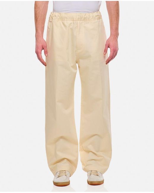 Pantaloni In Cotone di Moncler in Natural da Uomo
