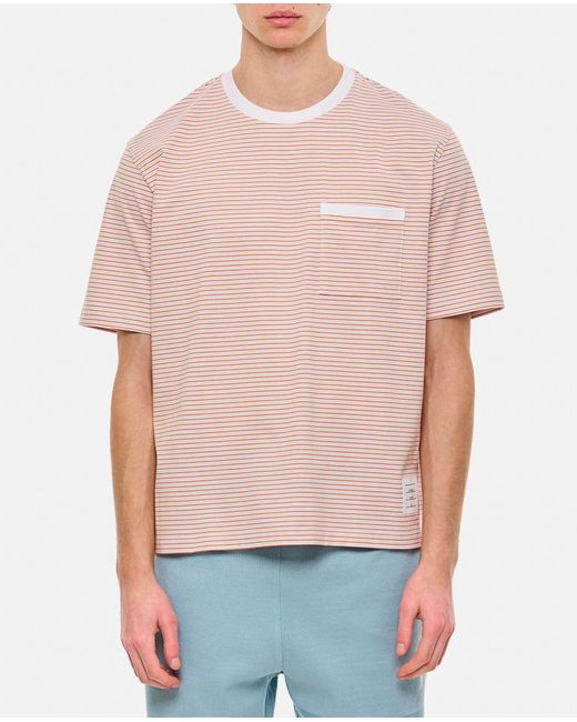 T-shirt Oversize Con Taschino In Cotone di Thom Browne in Orange da Uomo