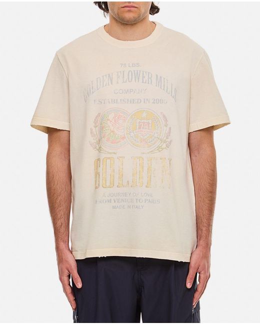 T-shirt In Cotone di Golden Goose Deluxe Brand in Natural da Uomo