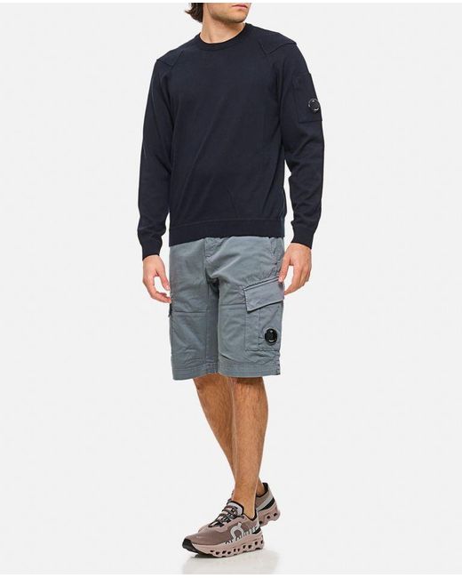 Sateen Stretch Cargo Shorts di C P Company in Blue da Uomo