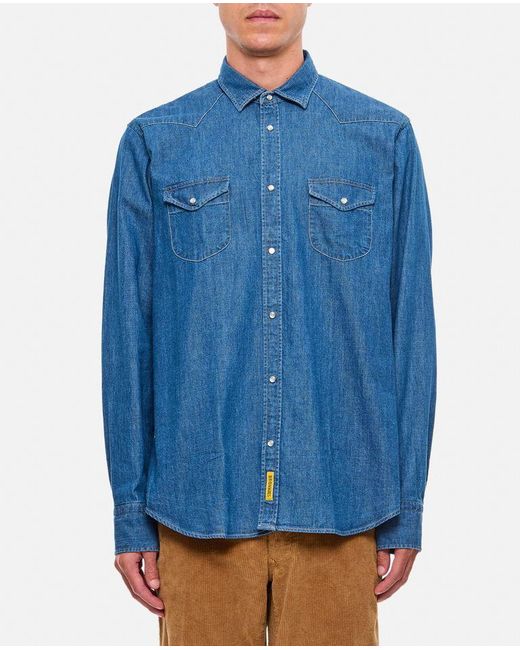 Camicia In Cotone di B.D. Baggies in Blue da Uomo