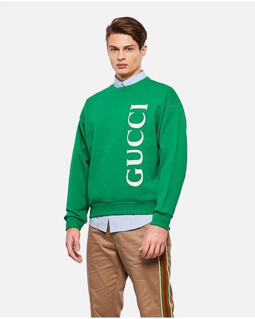 Gucci Sweatshirt With Print in Green for Men - Lyst