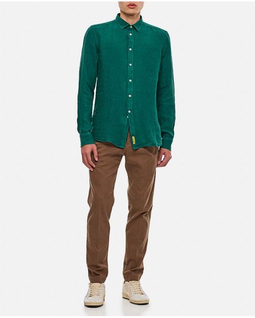 Camicia In Lino di B.D. Baggies in Green da Uomo