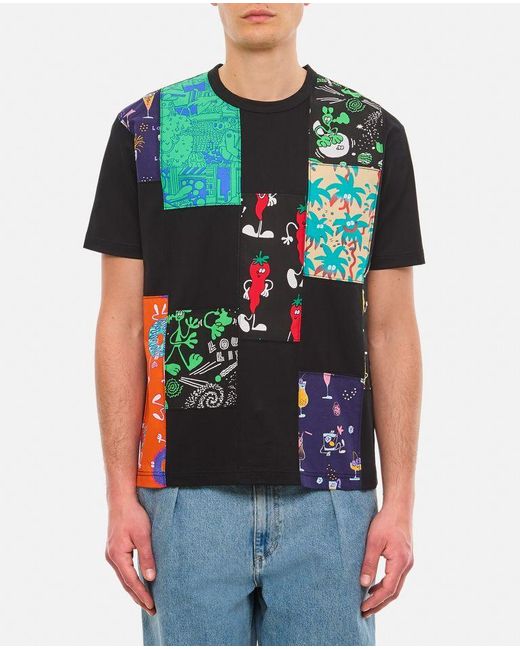 T-shirt Manica Corta Con Patch di Junya Watanabe in Multicolor da Uomo