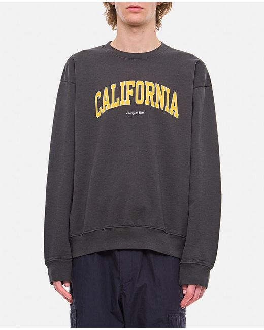 California Crewneck Sweatshirt di Sporty & Rich in Gray da Uomo