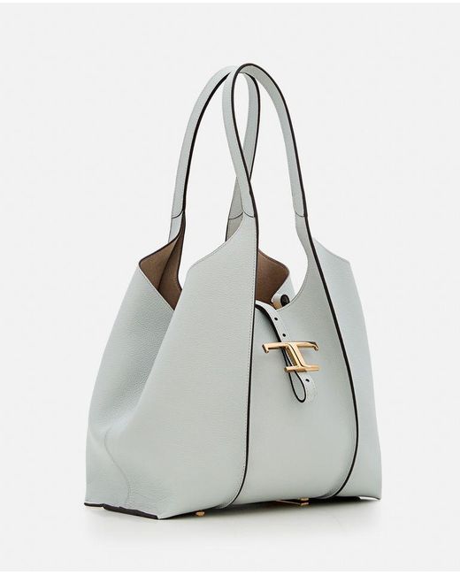 Borsa Tote T Timeless Piccola di Tod's in Gray