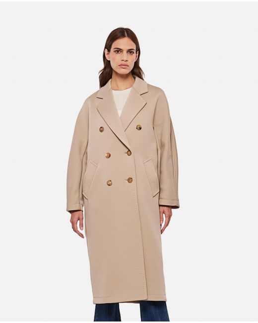 Max Mara Madame Jersey Coat in Red | Lyst
