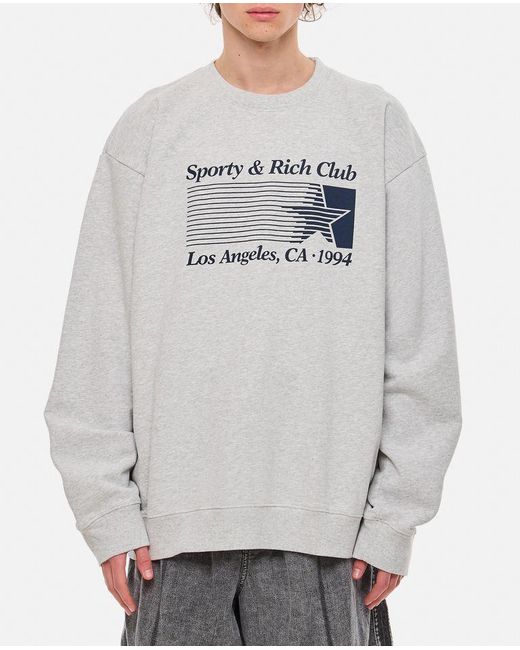 Starter Crewneck Sweatshirt di Sporty & Rich in Gray da Uomo
