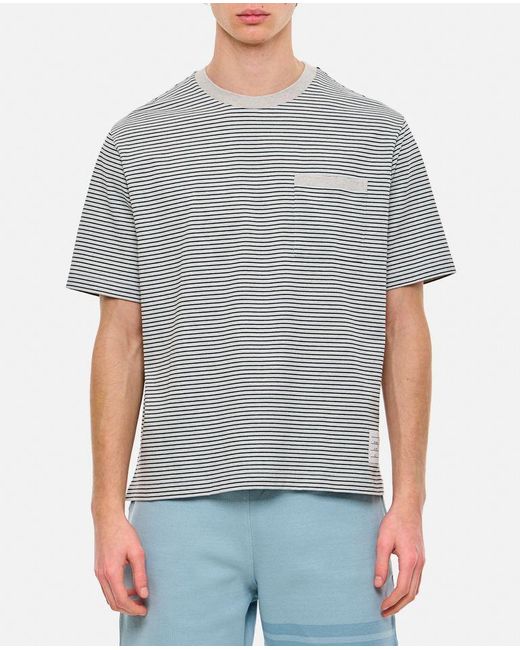 T-shirt Oversize Con Taschino In Cotone di Thom Browne in Gray da Uomo
