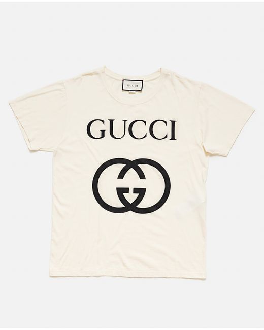 Gucci Oversized Cotton T-shirt With GG in White for Men - Save 20% - Lyst