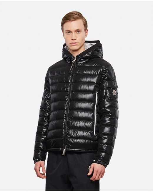 Moncler Synthetic 'galion' Down Nylon Laque' Jacket in Black for Men - Lyst
