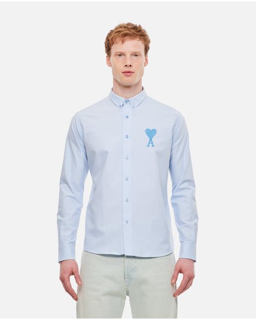 AMI Embroidered Oxford Shirt for Men | Lyst
