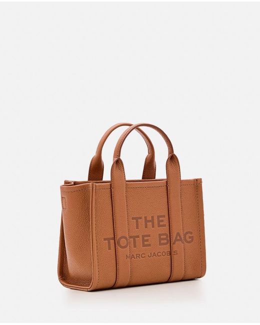 Borsa Tote The Leather Piccola In Pelle di Marc Jacobs in Brown