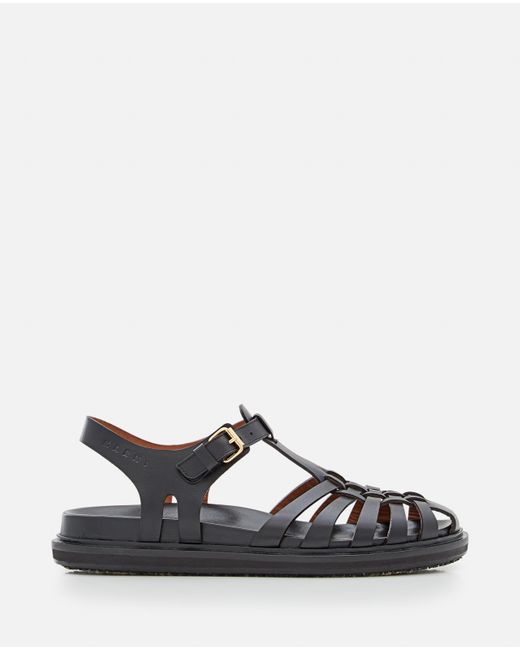 Marni Fisherman Leather Sandals in White | Lyst