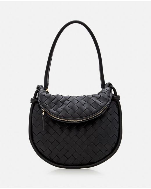 Gemelli Small Leather Shoulder Bag di Bottega Veneta in Black