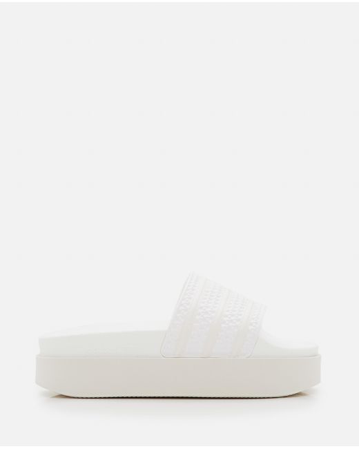 adidas Originals Adilette Bonega Synthetic Flatform Slide in White Lyst