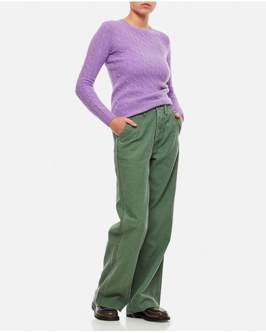 Jeans The Major Sneak Fray di Mother in Green
