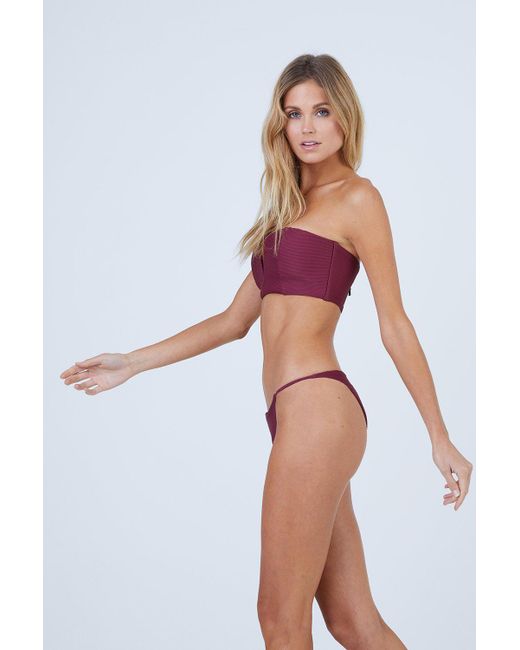 maroon bandeau bikini