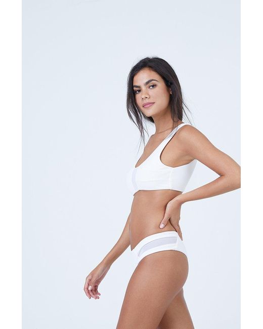 white mid rise bikini bottoms