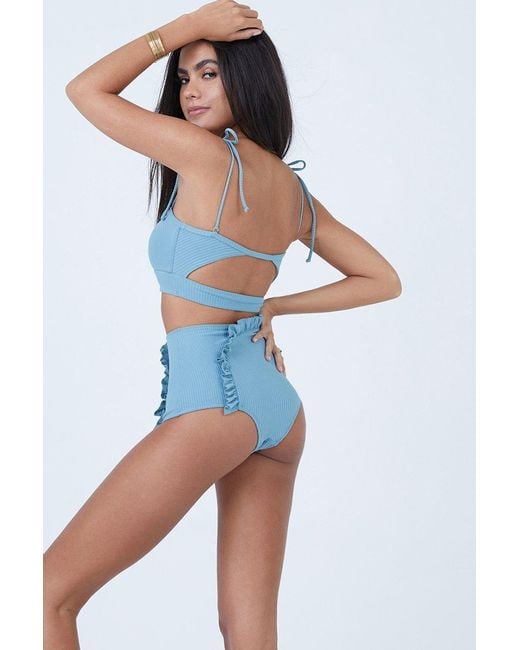 high waisted ruffle bikini