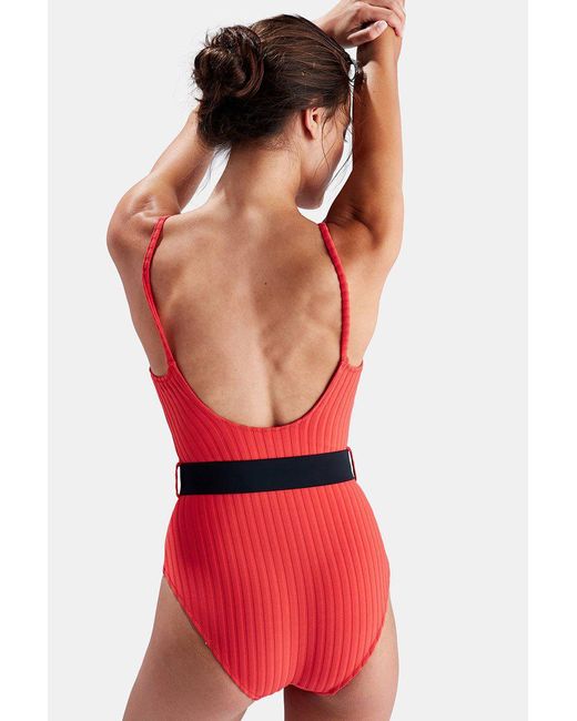 nina belted one piece swimsuit