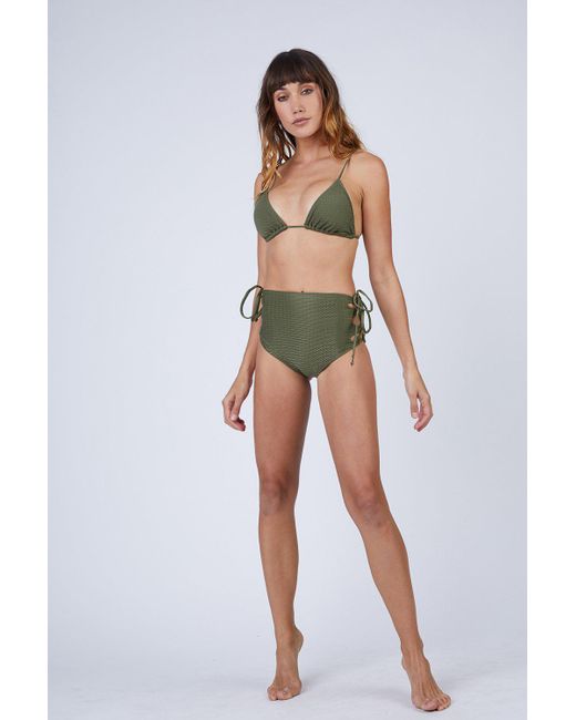 olive green high waisted bikini bottoms