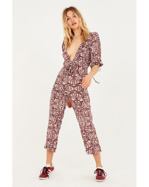 For Love Lemons Synthetic Georgi Plunging Cropped Jumpsuit Save 57 Lyst