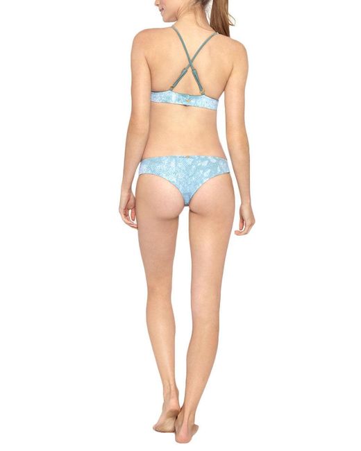 Les Coquines Blue Valentin Reversible Banded Triangle Bikini Top