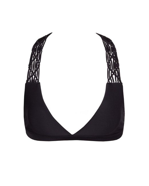 Black Tuamotu Macrame T-Back Bikini Top for Women Jordan Ubuy