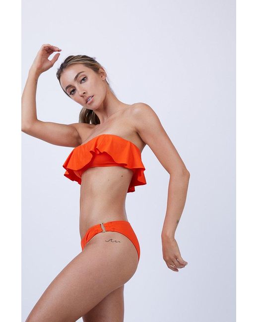 l space lynn ruffle bikini top