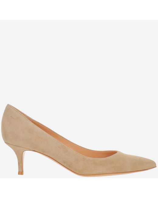 Gianvito Rossi Suede Gianvito 55 Pumps in Beige (Natural) Lyst UK