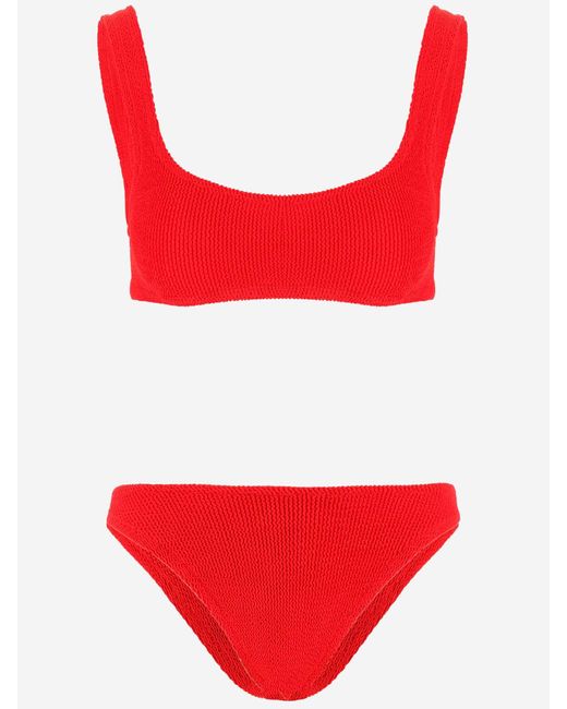 Mc2 Saint Barth Synthetic Crinkle Pattern Bikini in Red | Lyst