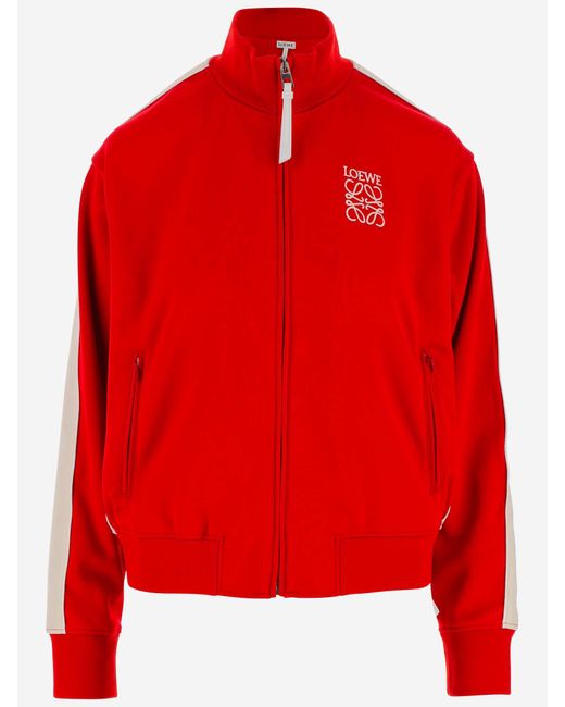 Loewe Logo Tracksuit Jacket in Red | Lyst