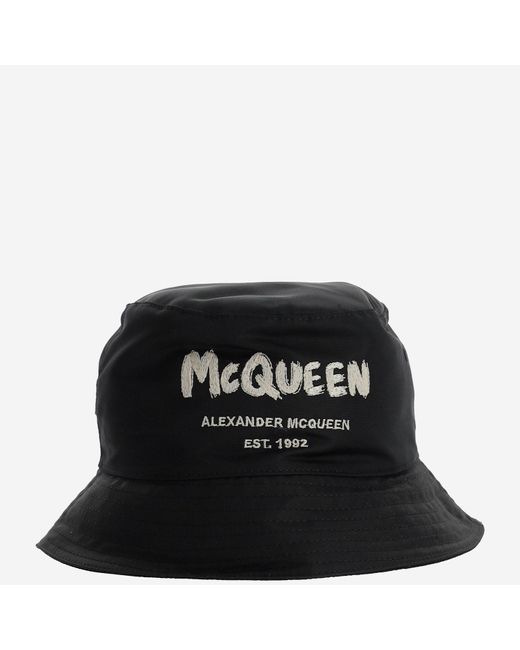 Alexander McQueen Synthetic Mcqueen Logo Hat in Black for Men - Lyst