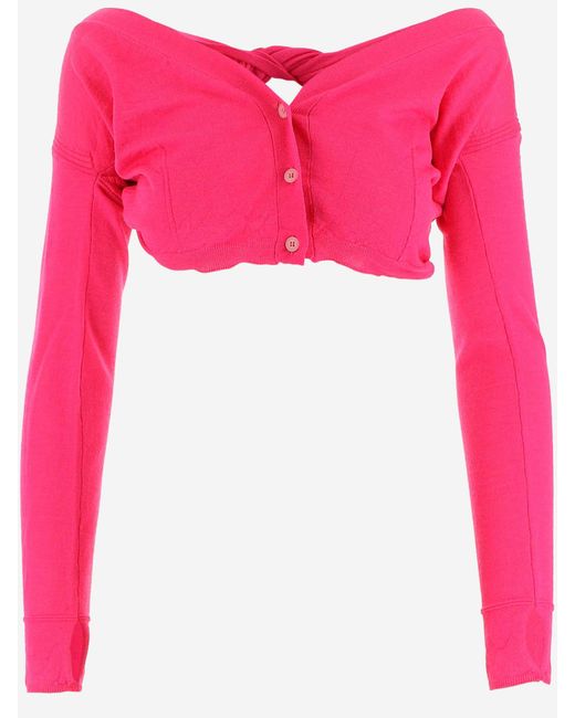 Jacquemus Wool Le Cardigan Soli in Pink | Lyst UK