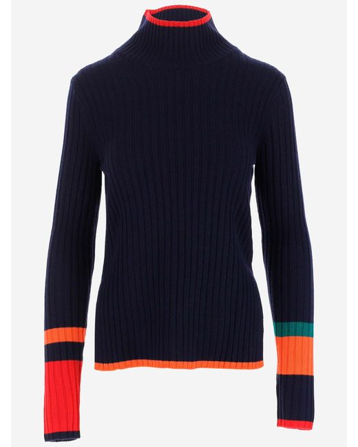 Polo Ralph Lauren Wool Colorblock Turtleneck Sweater in Blue | Lyst