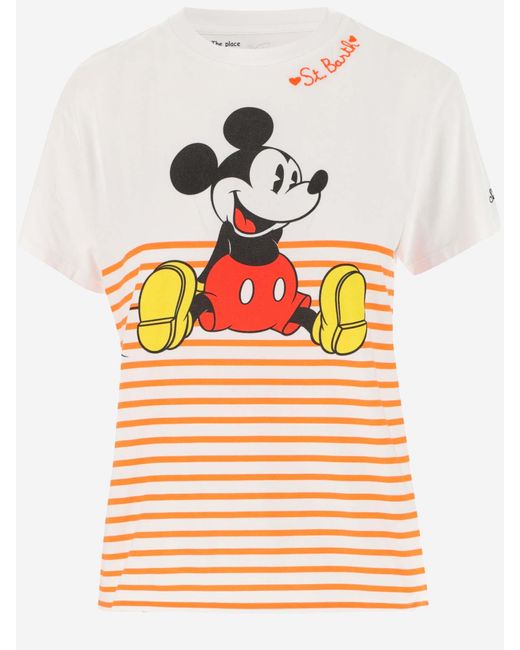 Mc2 Saint Barth Cotton Mickey Mouse T-shirt With Embroidery ©disney ...