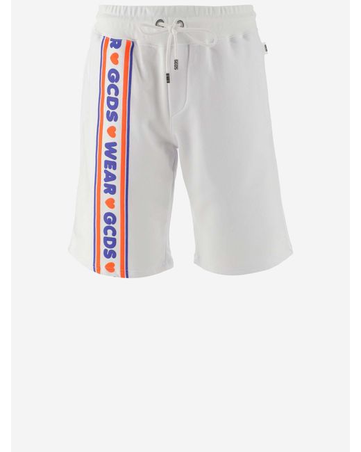 PANTALONI CORTI CUTE TAPE LOGOGcds in Cotone da Uomo colore Bianco | Lyst