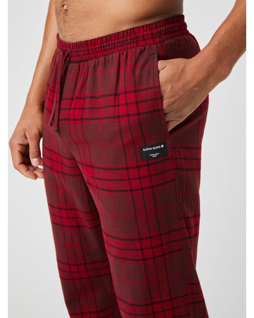 Björn Borg Core flannel pyjama pants in Red für Herren