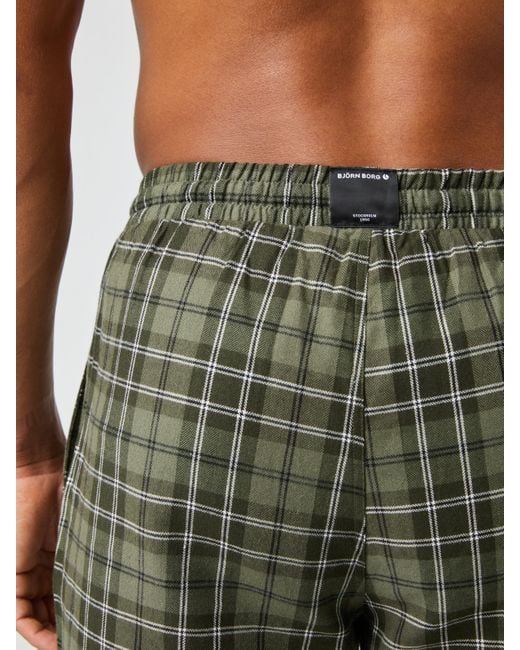 Björn Borg Core soft flannel pyjama pants in Green für Herren