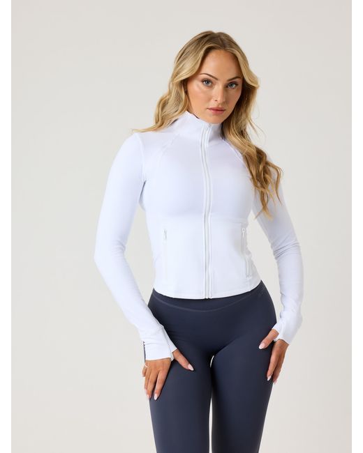 Björn Borg White Alice soft zip midlayer