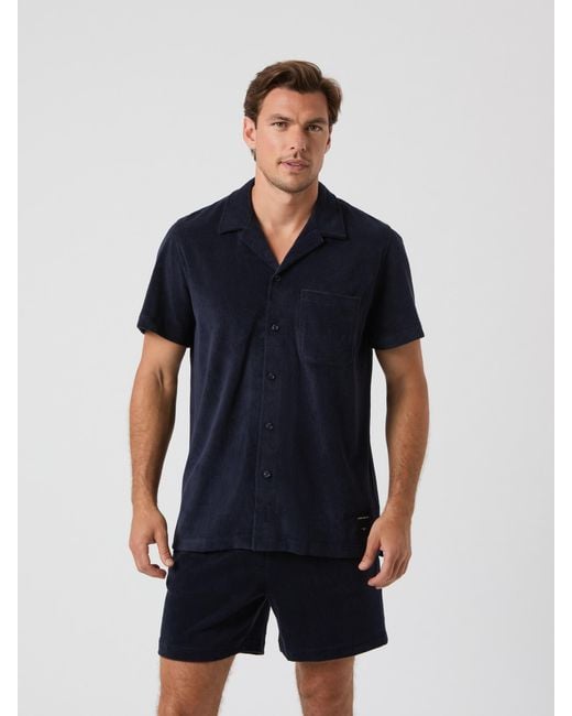 Björn Borg Borg toweling pool shirt in Blue für Herren