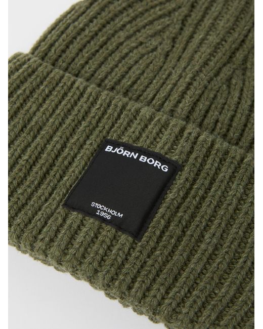 Björn Borg Green Centre knit beanie