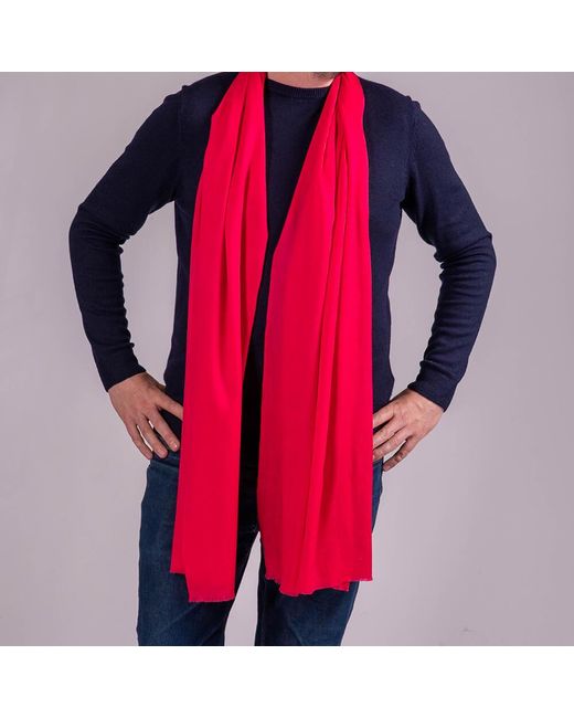 Black Red Classic Pink Silk And Wool Scarf for men
