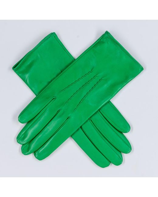 Black Accessories Green Go Silk Lined Italian Leather Gloves