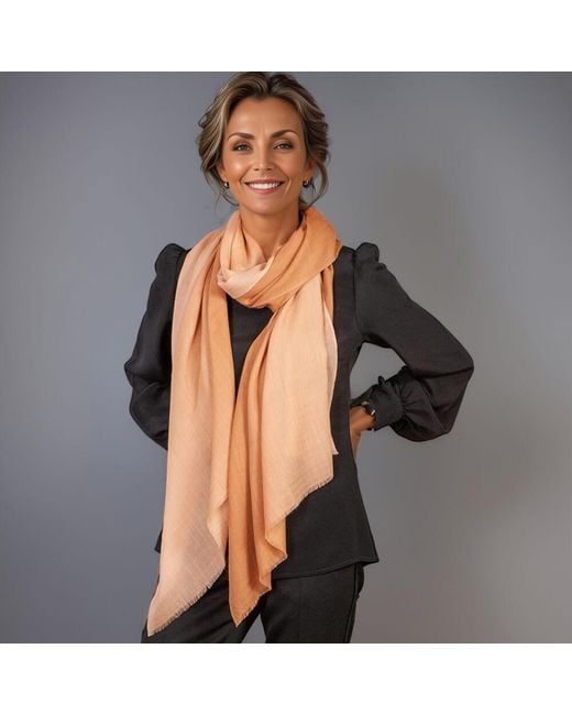 Black Accessories Orange Imperfectly Yours: Café Au Lait Shaded Cashmere And Silk Wrap